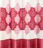 Red Semisheer Polyester 5 Feet Eyelet Window Curtains Set of 2