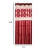 Red Semisheer Polyester 5 Feet Eyelet Window Curtains Set of 2