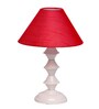 Red Shade Table Lamp With Metal Base