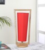 Genoa Red Cotton and Acrylic Shade Table Lamp With Mango wood Base