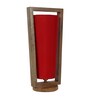 Genoa Red Cotton and Acrylic Shade Table Lamp With Mango wood Base