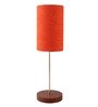 Nymph Red Fabric Shade Night Lamp With Aluminium Base