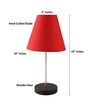 Troyes Red Fabric Shade Night Lamp With Aluminium Base