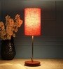 Nymph Red Fabric Shade Night Lamp With Aluminium Base