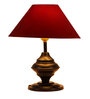 Hamilton Red Fabric Shade Night Lamp With Metal Base