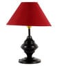 Hamilton Red Fabric Shade Night Lamp With Metal Base