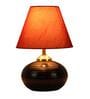 Demarius Red Fabric Shade Night Lamp With Teracotta Base