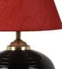 Demarius Red Fabric Shade Night Lamp With Teracotta Base