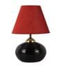 Demarius Red Fabric Shade Night Lamp With Teracotta Base