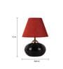 Demarius Red Fabric Shade Night Lamp With Teracotta Base