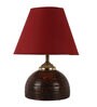 Red Shade Table Lamp With Brown Terracotta Base