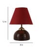 Red Shade Table Lamp With Brown Terracotta Base