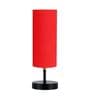 Euclid Red Cottan Fabric Shade Table Lamp With Iron Base