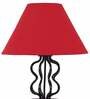 Red Shade Table Lamp With Iron Base