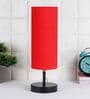 Euclid Red Cottan Fabric Shade Table Lamp With Iron Base