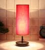 Euclid Red Cottan Fabric Shade Table Lamp With Iron Base