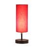 Euclid Red Cottan Fabric Shade Table Lamp With Iron Base
