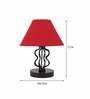 Red Shade Table Lamp With Iron Base