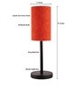 Bling Red Fabric Shade Night Lamp With Metal Base