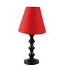 Knepp Red Fabric Shade Night Lamp With Metal Base