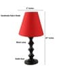 Knepp Red Fabric Shade Night Lamp With Metal Base