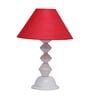 Red Shade Table Lamp With Metal Base