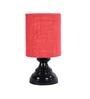 Red Shade Table Lamp With Metal Base