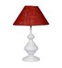 Red Shade Table Lamp With Metal Base