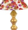 Eros Red Fabric Shade Night Lamp With Metal Base