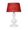 Red Shade Table Lamp With Metal Base