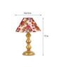 Eros Red Fabric Shade Night Lamp With Metal Base