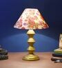 Eros Red Fabric Shade Night Lamp With Metal Base