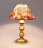 Eros Red Fabric Shade Night Lamp With Metal Base