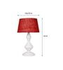 Red Shade Table Lamp With Metal Base