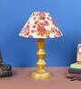 Eros Red Fabric Shade Night Lamp With Metal Base
