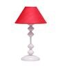 Red Shade Table Lamp With Metal Base