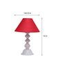 Red Shade Table Lamp With Metal Base