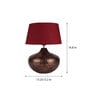 Red Shade Table Lamp With Metal Base