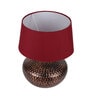 Red Shade Table Lamp With Metal Base