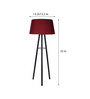 Red Shade Table Lamp With Metal Base