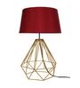 Red Shade Table Lamp With Metal Base