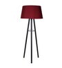 Red Shade Table Lamp With Metal Base