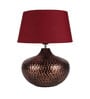 Red Shade Table Lamp With Metal Base