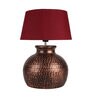 Red Shade Table Lamp With Metal Base