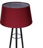 Red Shade Table Lamp With Metal Base