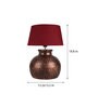 Red Shade Table Lamp With Metal Base