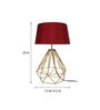 Red Shade Table Lamp With Metal Base