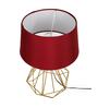 Red Shade Table Lamp With Metal Base