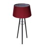 Red Shade Table Lamp With Metal Base