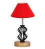 Red Shade Table Lamp With Shade Table Lamp With Wood & Iron Base